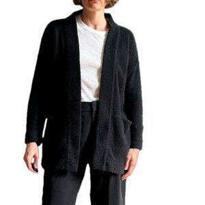 Marine Layer Black Knit Relaxed Open Front Cardigan Sweater